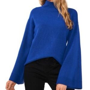 CeCe Vibrant Blue Turtleneck Sweater